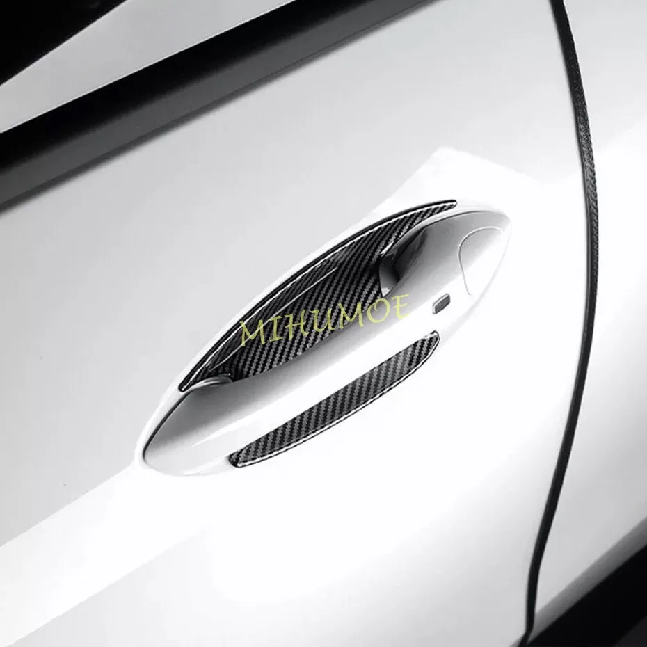 For Chevrolet Chevy Trax 2024 2025 2026 Exterior Car Door Handle Cup Bowl Cover Trim Overlays Car Accessories Carbon Fiber Black