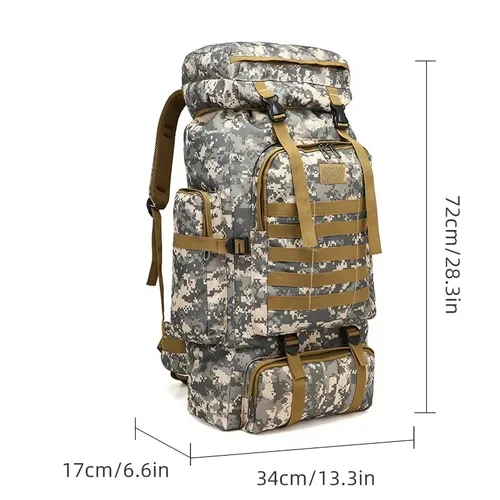 Imagen 2 del producto Mochila de camuflaje para exteriores para hombre, mochila militar impermeable de gran capacidad para exteriores, mochila de viaje para hombre, bolsa de senderismo