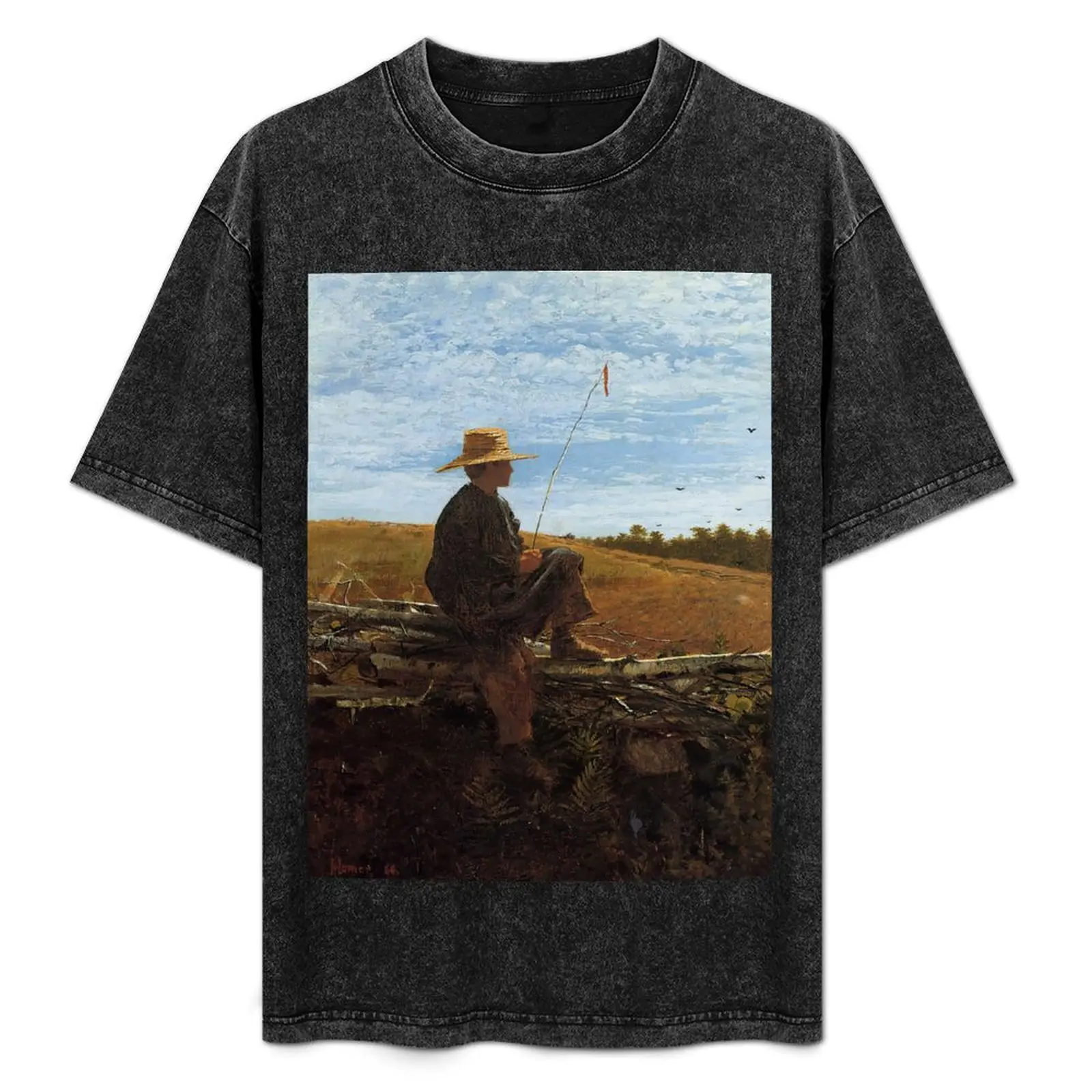 Winslow Homer - Huckleberry Finn T-Shirt oversized graphic tee sports fans summer top Blouse mens graphic t-shirts