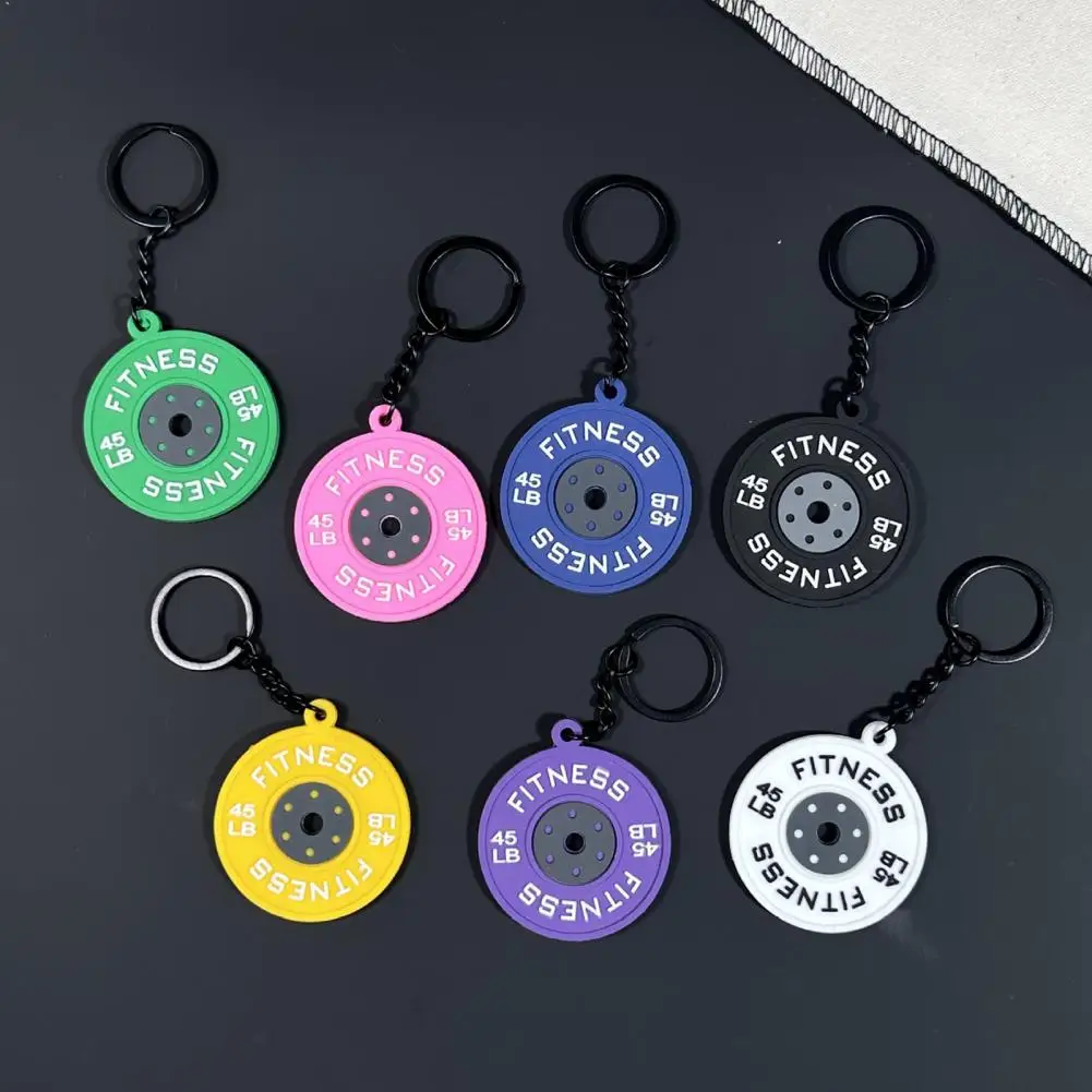 Bodybuilding Keychain Barbell Weight Lifting Keychain Pendant for Gym Workout Reminder Fitness Keychain for Weightlifting