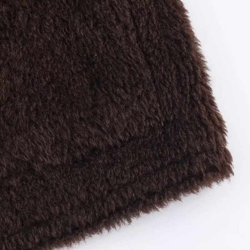 معطف تيدي من الفرو الصناعي من MUJER معطف نسائي منفوش مزدوج الوجه سترة شتوية نسائية من الجلد الصناعي معاطف دافئة مشعر للنساء #5