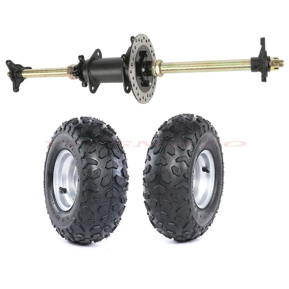 

28''Rear Shaft Axle Kit Disc Rotor 145/70-6'' Tire Wheel 3 Stud for ATV Go Kart Cart