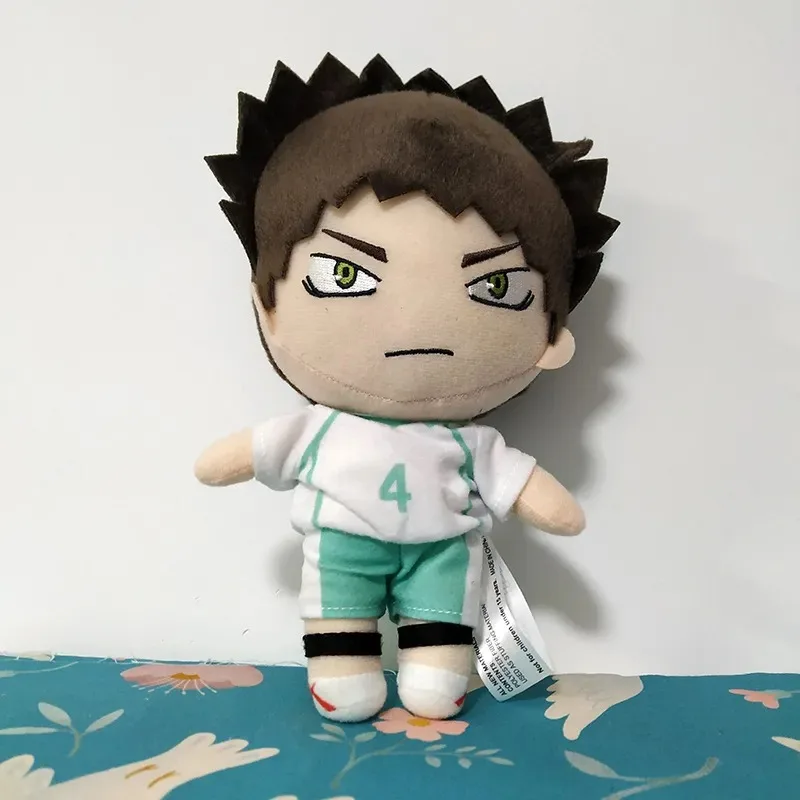 

20CM Anime Attributes iwaizumi hajime Coffee colored Hair Handsome Cute Plush Doll Keyring For Key Chains Pendant Gifts Toys