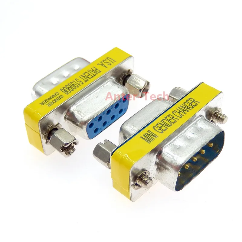 DB9 9Pin Male to Female/Male to Male/Female to Female/ Mini Gender Changer Adapter RS232 Serial plug Com Connector