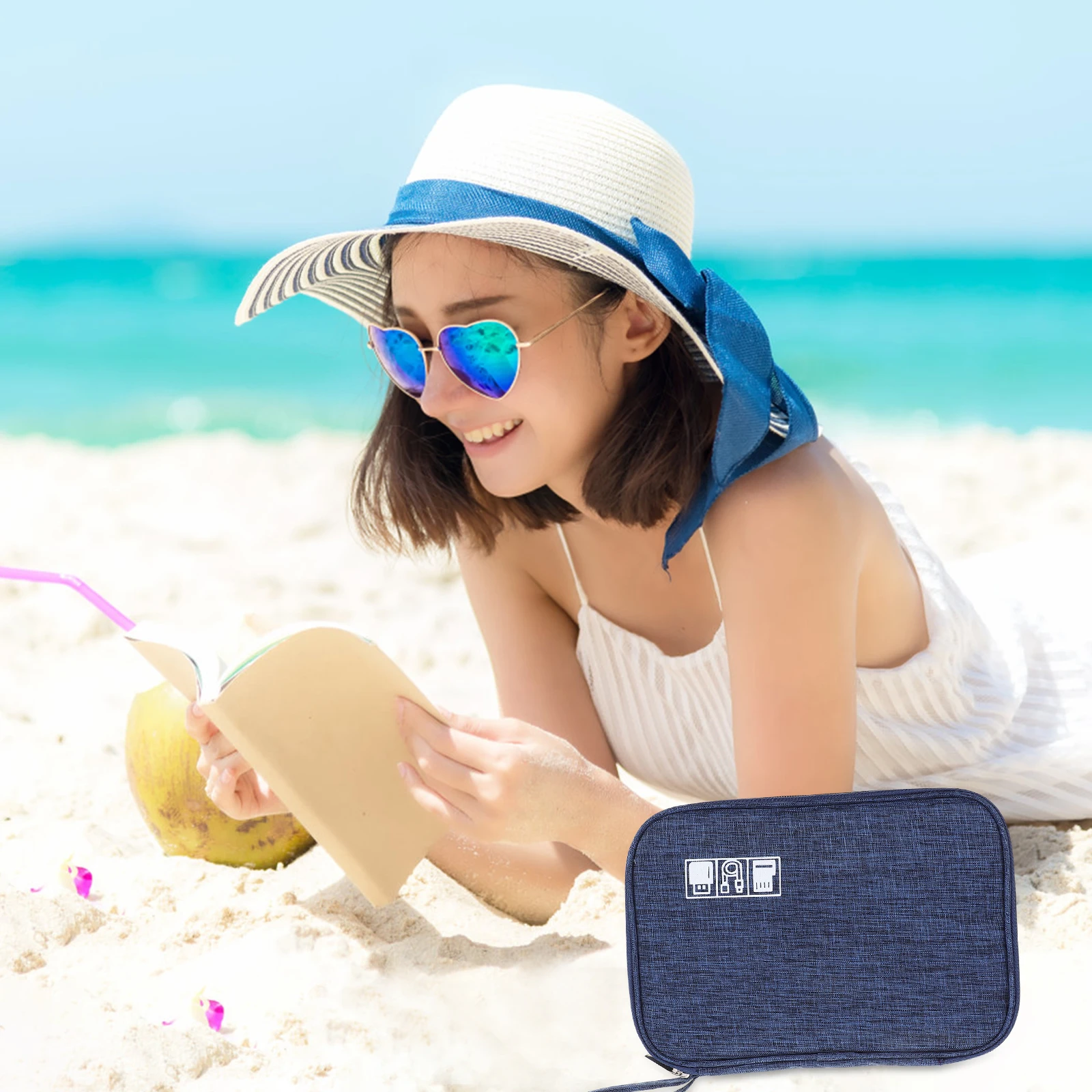 

Digital Bag Storage Charging Cord Organizer Tech Accessory Watch Electronic Travel Polyester Cable