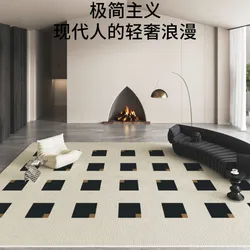 모던한 미니멀리스트 카펫, 거실 조명, 럭셔리한 라운지 깔개, 두꺼운 침실 장식, 스트라이프 카펫, 가정용 세탁 가능 미끄럼 방지 매트