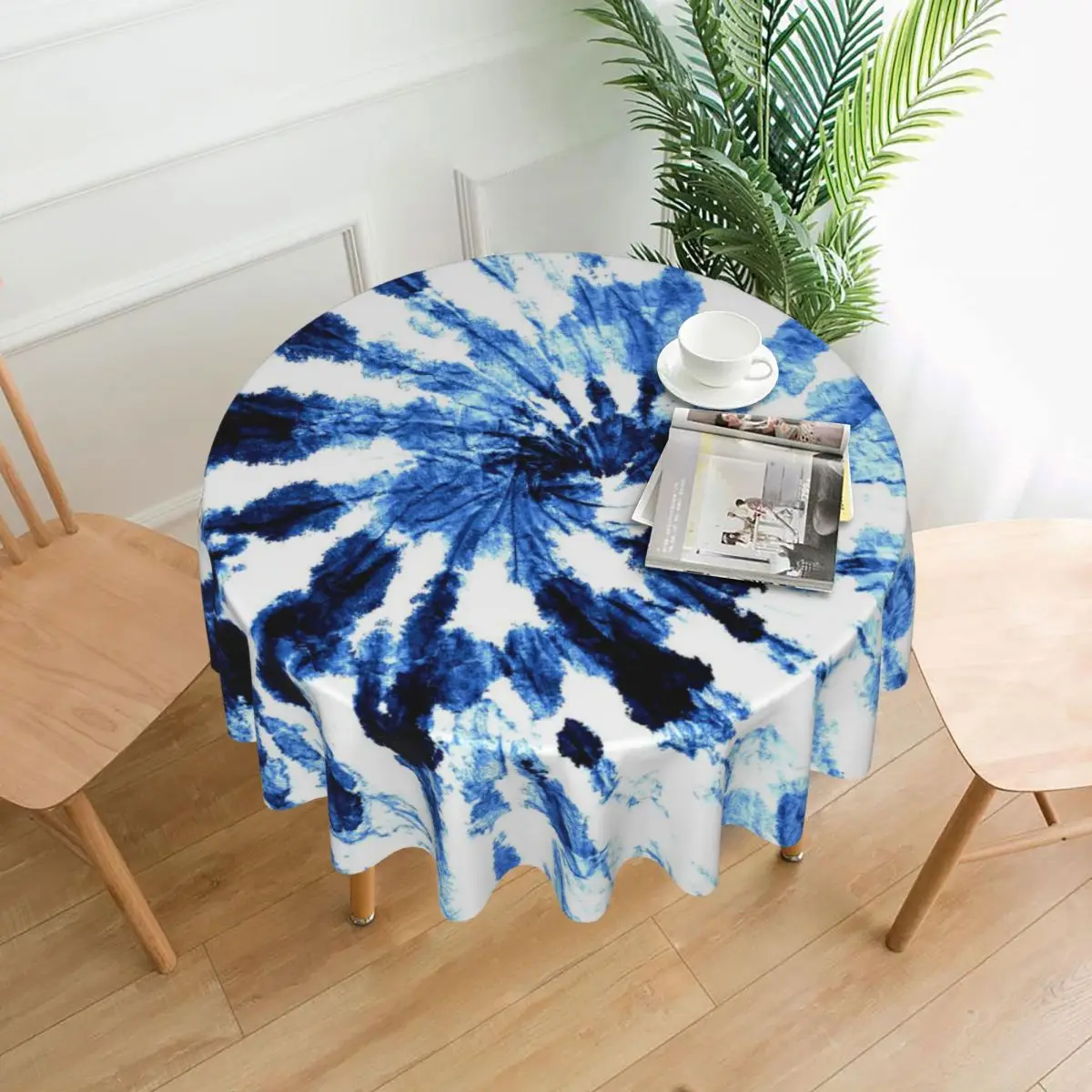 Blue Swirl Tie Dye Tablecloth Abstract Print Vintage Table Cloth For Events Christmas Party Table Cover Cheap Table Decoration