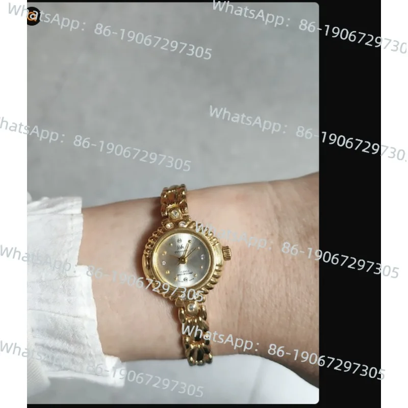 

Shanghai Made in The 1990s Nostalgic Gold-plated Lady Small Gold Watch Bracelet Manual Mechanical Compact