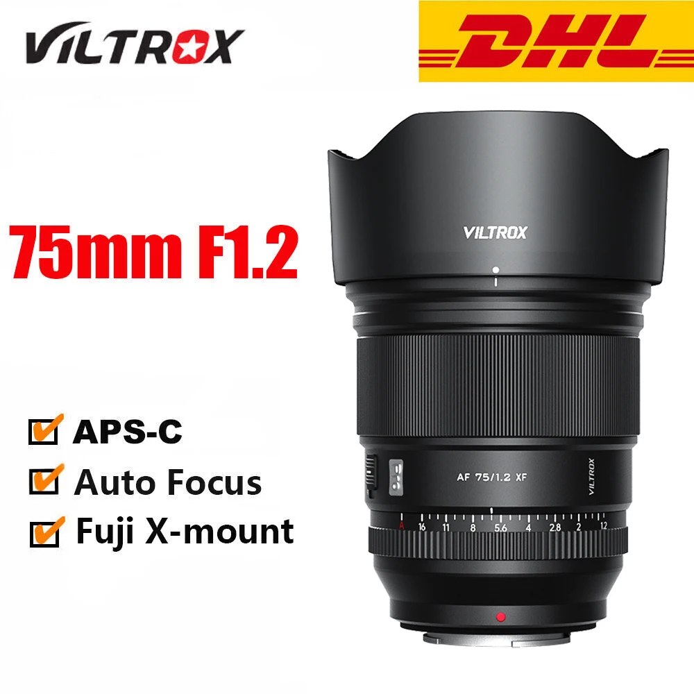 

VILTROX 75mm F1.2 Auto Focus Lens Large Aperture Portrait APS-C for Fuji X Fujifilm XF Mount Camera X-T4 T100 X-H2S X-T30 X-Pro3