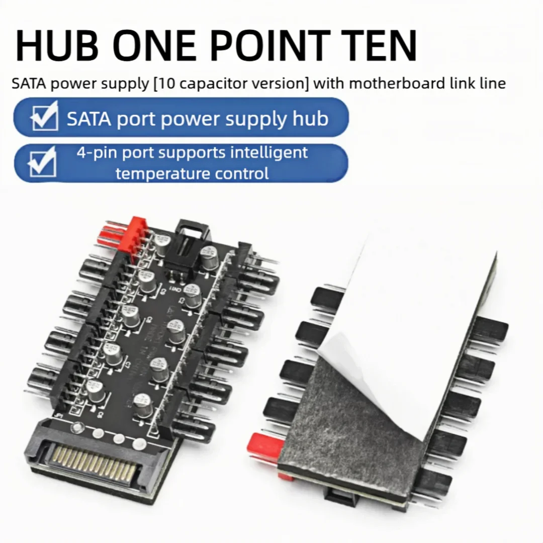 CX FUTRUE Motherboard 1 bis 10 Pin Lüfter 4 Pin PWM Kühler Lüfter Hub Splitter Netzteil Buchse PC Speed Controller Adapter Buchse.