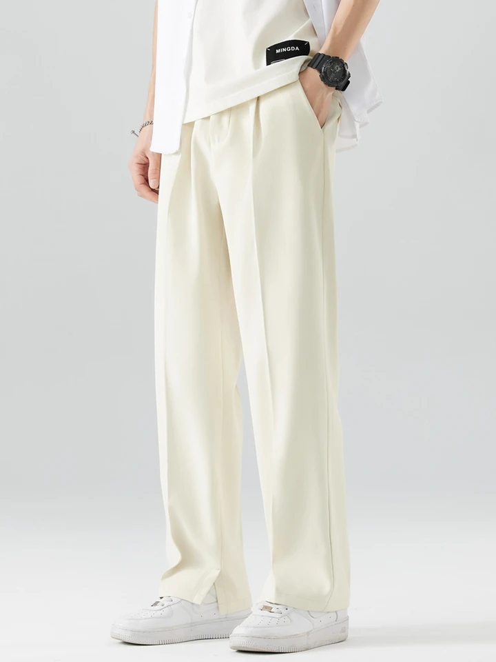 2023 New Summer Casual Pants Men Breathable Polyester Korean