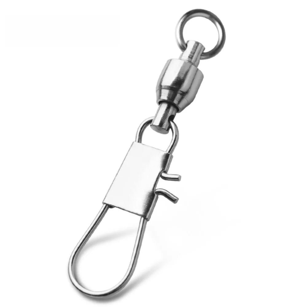 Stainless Steel Fishing Swivels Ball Bearing Rolling Swivel Fishing Interlock Snap Cross Lock Clip Pin Connector