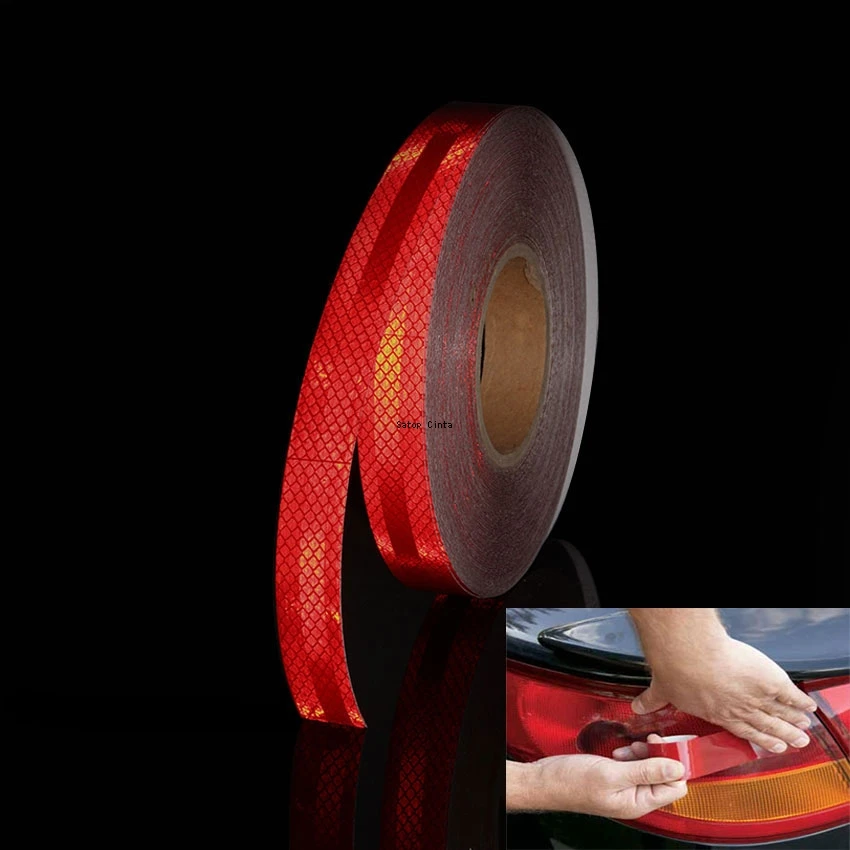 High Intensity Red Retro Reflective Tape Outdoor Safety Stickers 25mm*5m Reflectors Strips Waterproof Adhesive Film For Car Bike