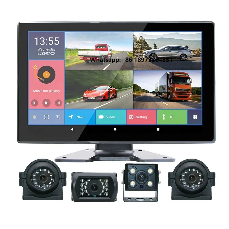

4/6 Channel Android 10.0 Adas Car Dvr Cameras Video Recorder 10.1 Inch Rearview Mirror 4g Gps Navigation BSD DMS Wifi Dash Cam