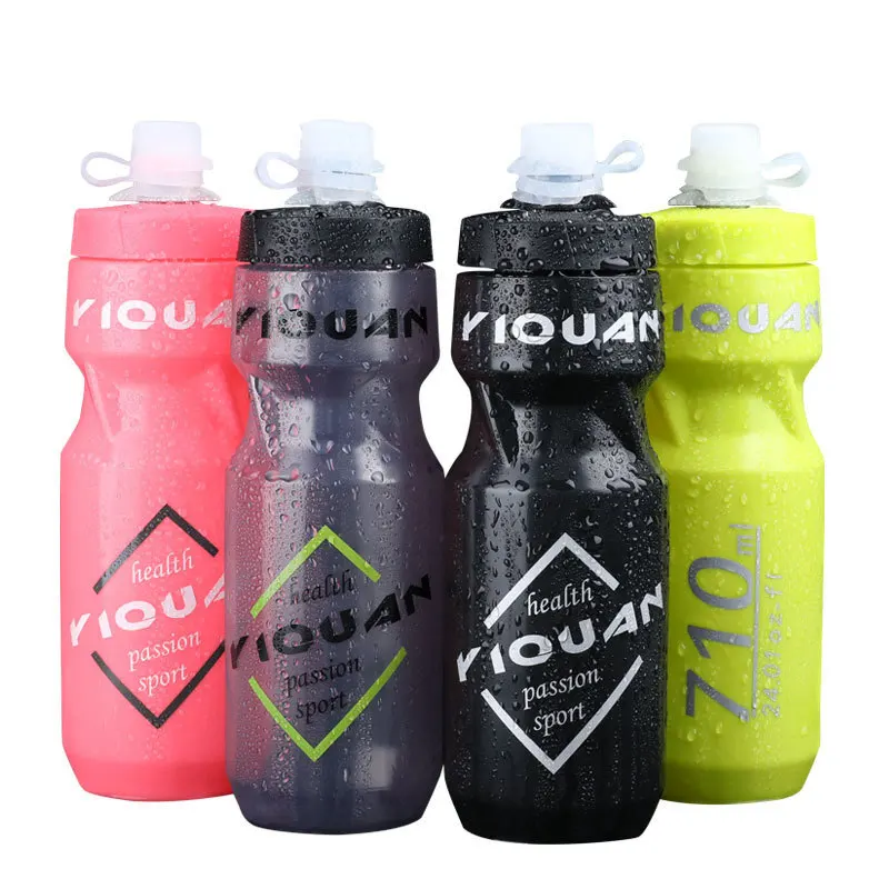 710ML Bicycle Bottle High Elastic Cycling Running Fitness Water Cup PC Plastic Water Bottle with Dustproof Lid Bike Accessories