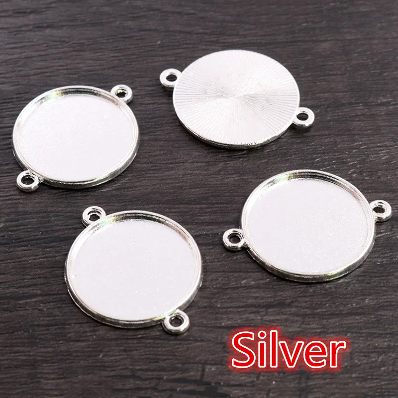 8-30mm wewnętrzny rozmiar klasyczny 7 kolorów Plated jednostronny podwójne zawieszenie prosty styl Cabochon baza ustawienie Charms wisiorek — zdjęcie 6