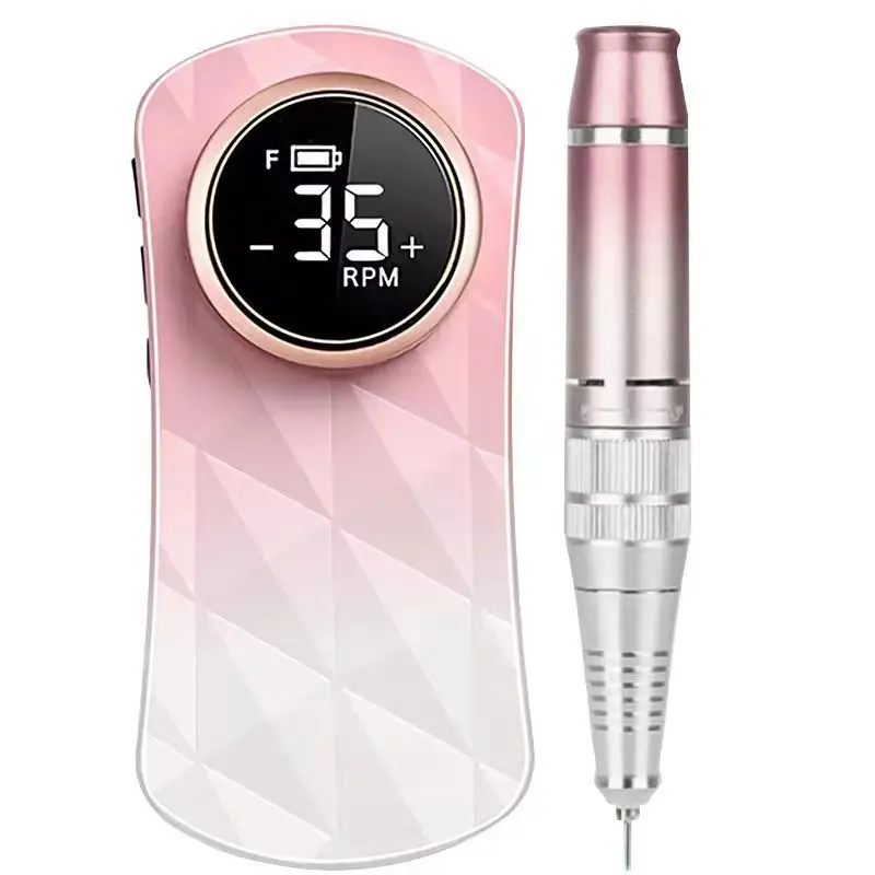 Private Label Rechargeable Cordless Electric Nail Drill 35000RPM Powerful Manicure Pedicure Polisher Customizable Tool