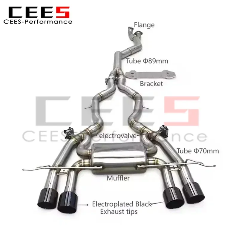 

cees Catback Exhaust System For BMW M2 G87 2023 Exhaust Pipe Racing Muffler Escape Exhaust valvetronic Stainless Steel/Titanium