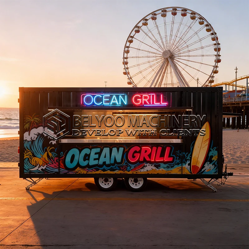

Belyoo Hotdog Cart Coffee Van Pizza Trailer Restaurant Trailer Food Trailer Kitchen Ice Cream Food Truck Mobile Coffee Truck