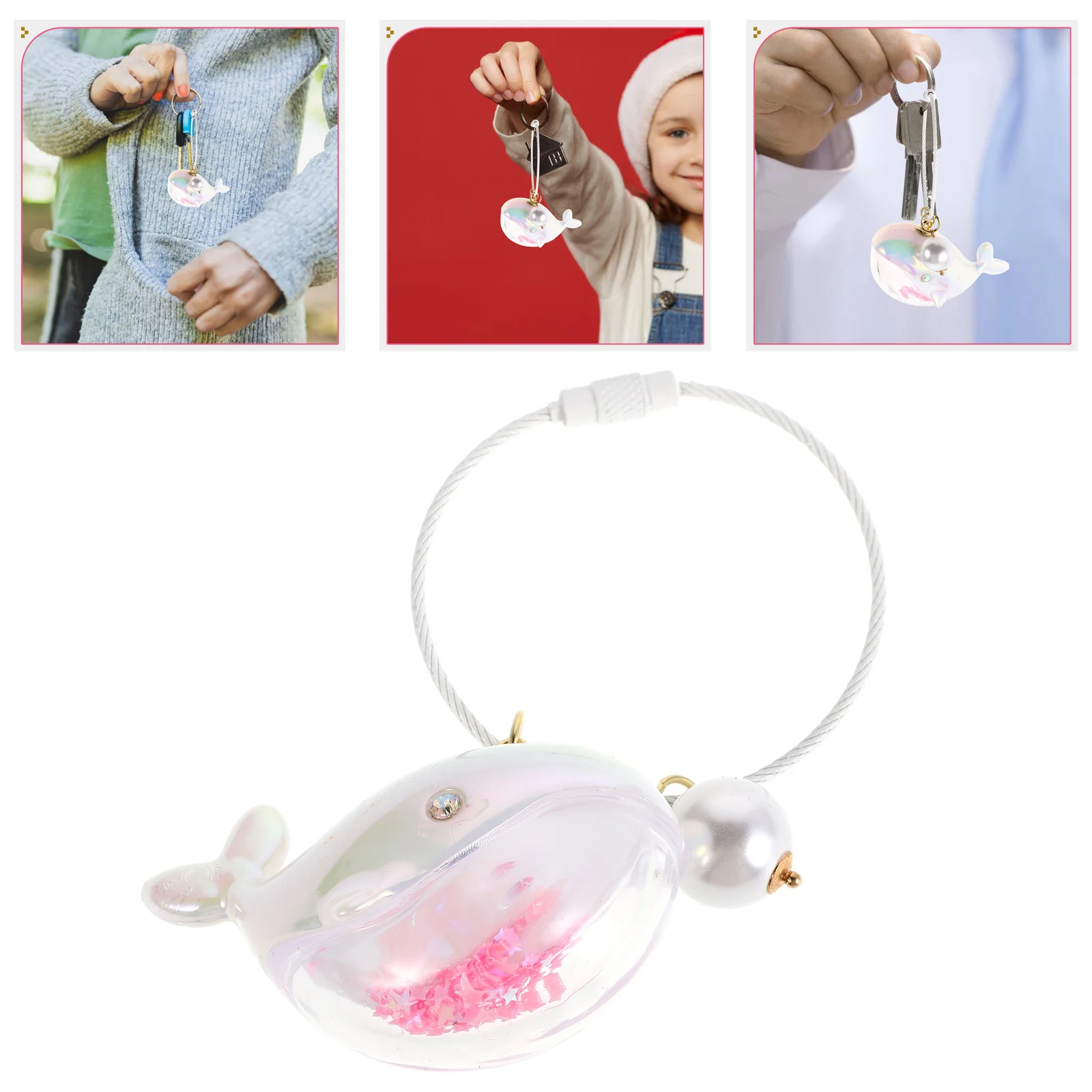 

Whale Keychain Durable Comfortable Couple Ornament Backpack Charm Purse Bag Decoration Lovely Accessory Backpack Keychain