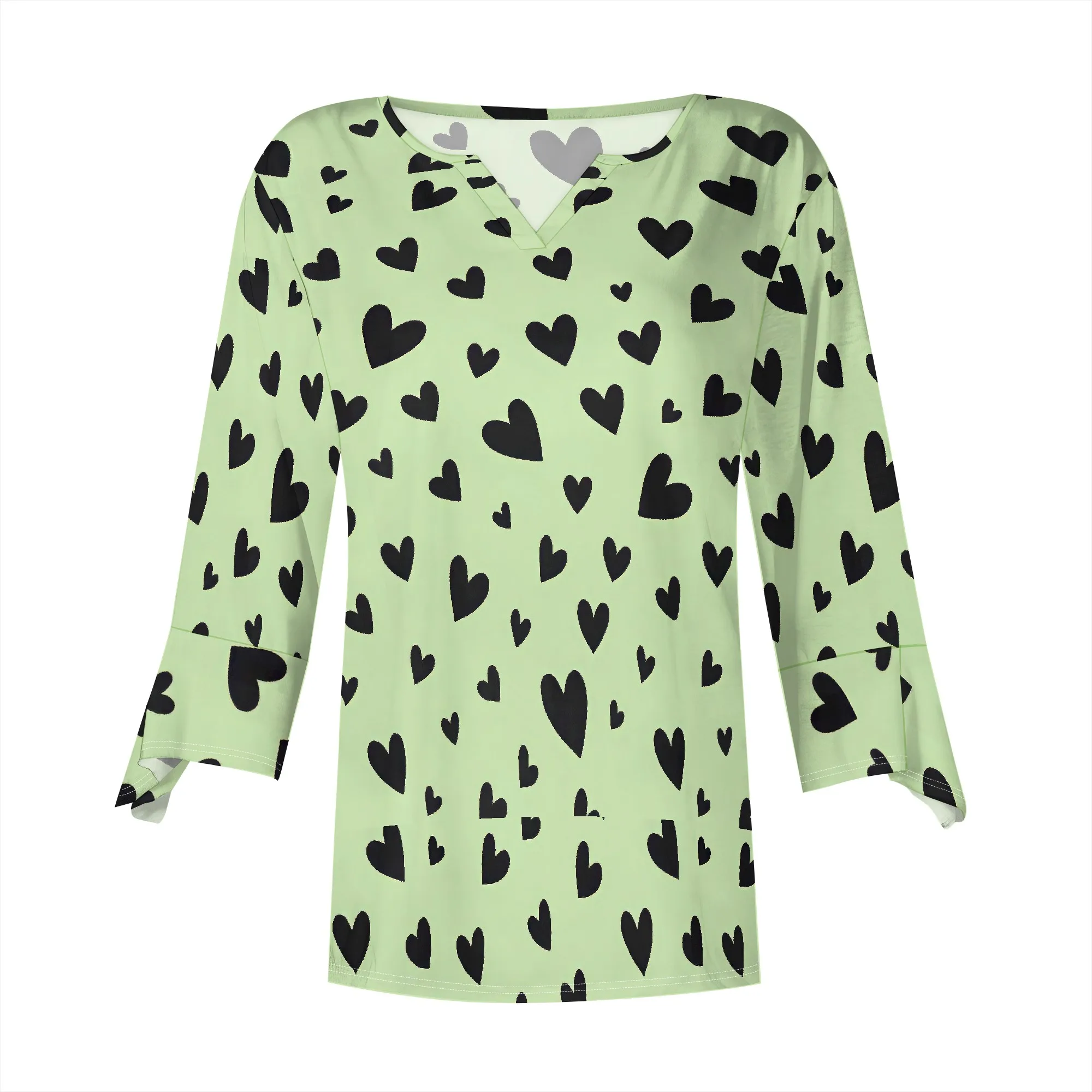 เสื้อเชิ้ตแฟชั่นฤดูใบไม้ผลิ 2025 กราฟิกคอวีออกกําลังกายเสื้อทรงหลวม Dressy Going Out เสื้อเบลาส์