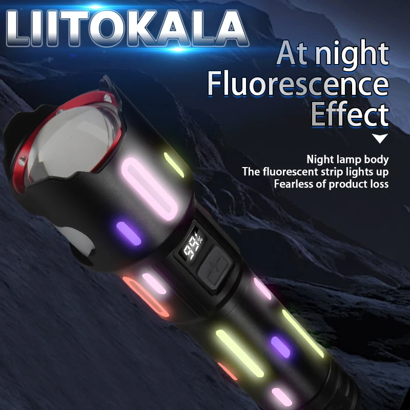 LiitoKala Strong Light LF-2405 Flashlight Color Reflective Strip Detachable 18650 26650 Battery 1000LM or above