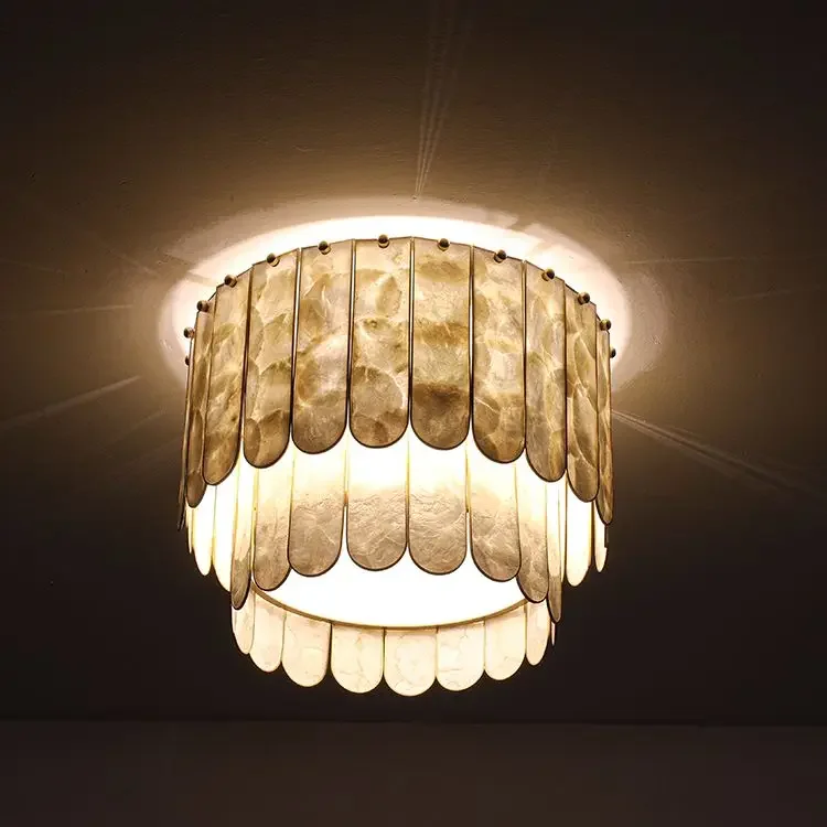 Nordic Ceiling Light Shell Design Simple Dining Room Lamp Bedroom Lighting Kids Room Hallway Lamp