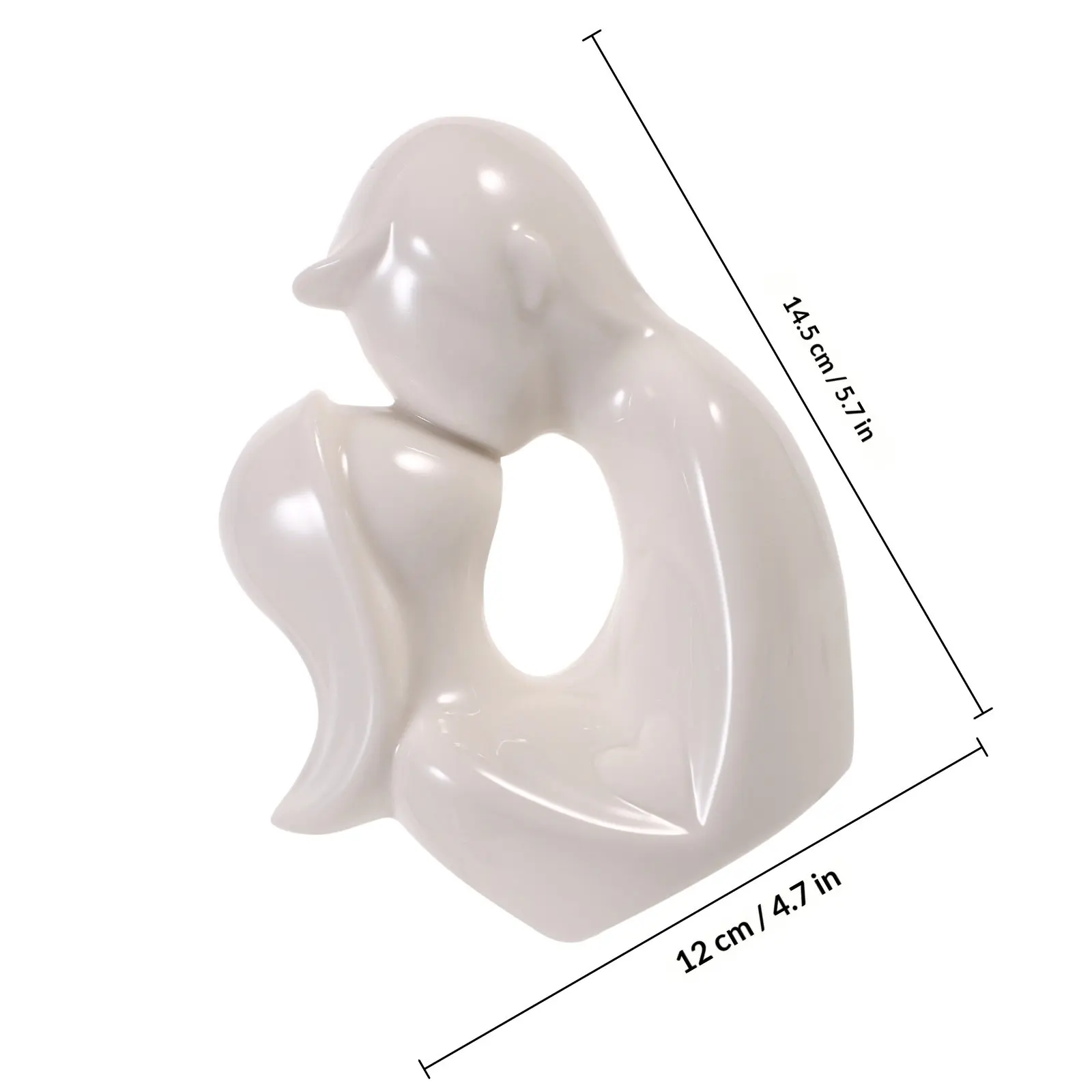 Handmade Ceramic Couple Figure Abstract Home Decor Ornament for Living Room Bedroom Office Cafe Wedding Room Indoor Display