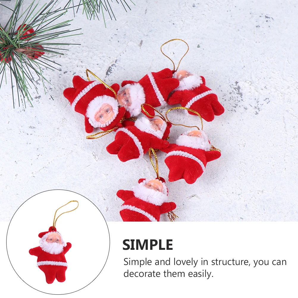 

24 Pcs Christmas Tree Ornament Santa Pendant Mini Ornaments Claus Cute Red Miniature