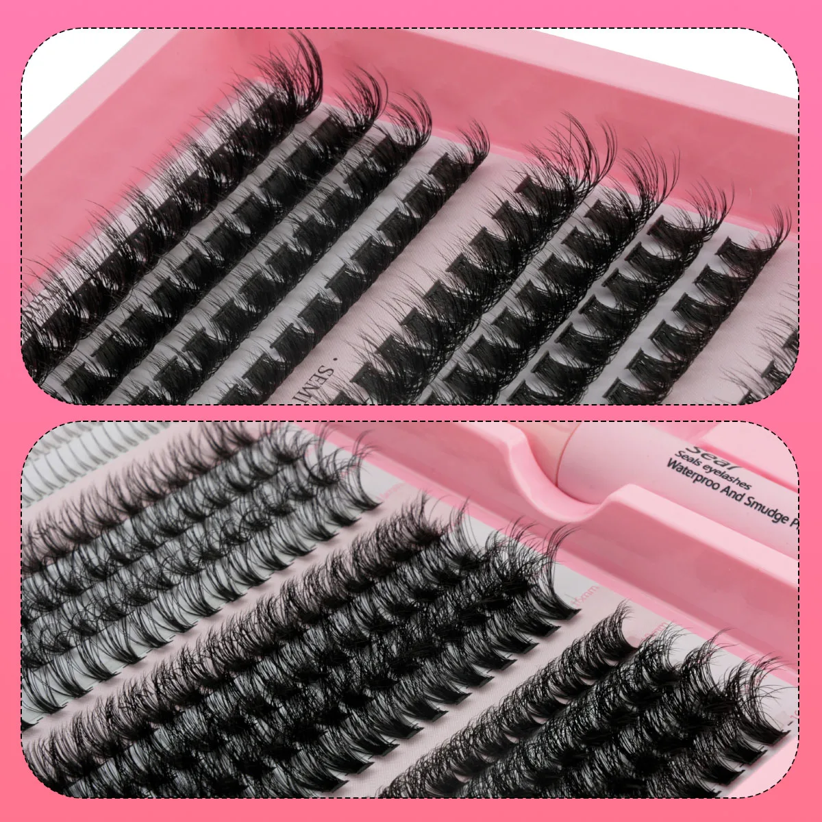 Individual Lashes 40D/60D/80D Lash Clusters Set False Eyelashes Natural Eyelash Extensions Kit Bond and Seal Makeup Tool Hotting