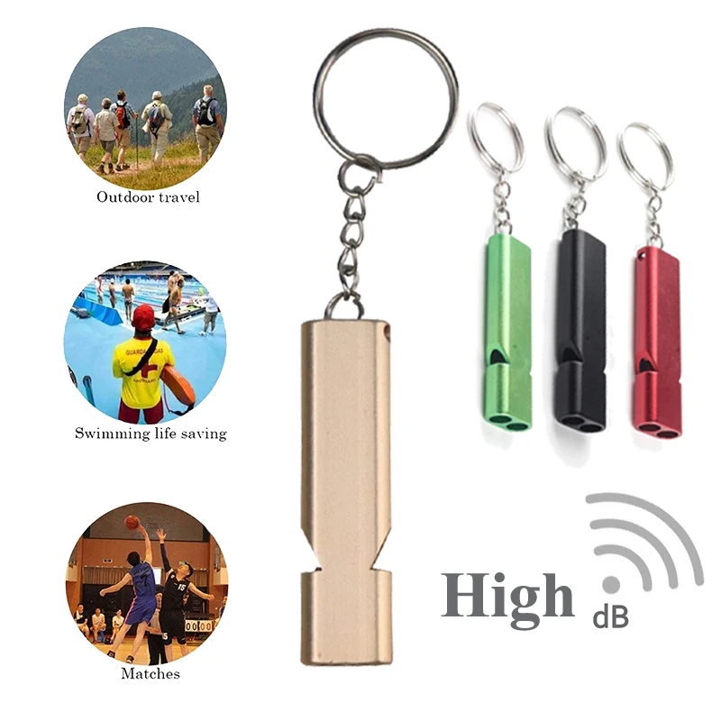 

Double-frequency Aluminum Premium Survival Whistle Keychain Pendant Outdoor High Decibel Emergency Rescue Whistle Camping Tools