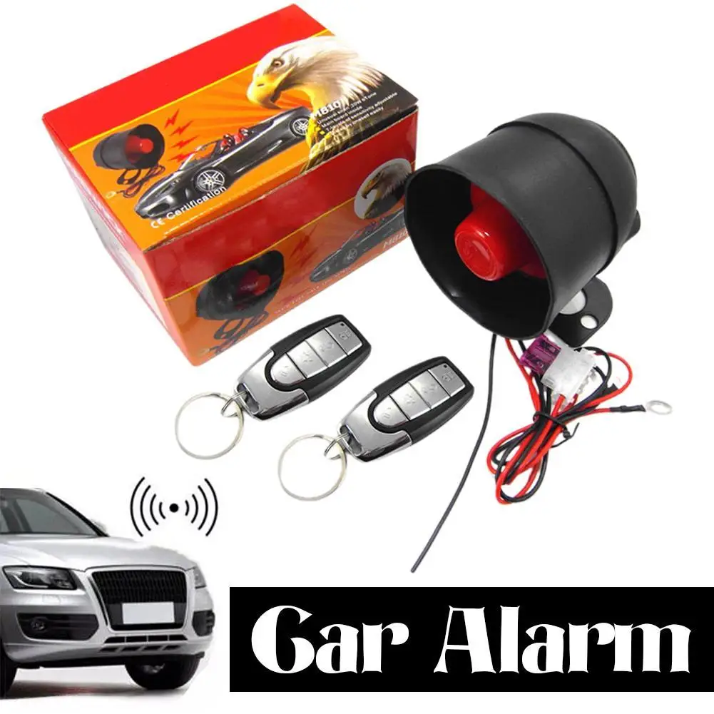 Universal Car Vehicle Security System Burglar Alarm Protection Anti-theft System 2 Remote With Siren Wiring Harness Programmable