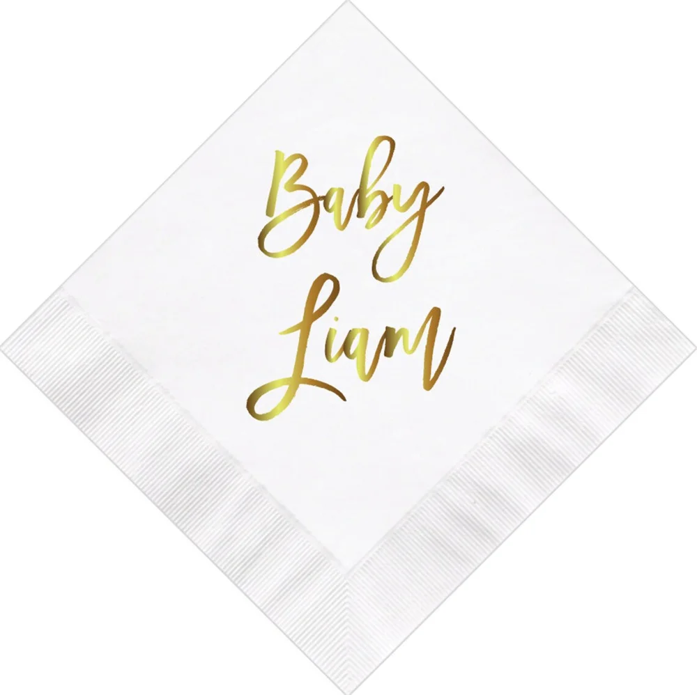 Personalized Napkins Beverage Luncheon Dinner Guest Towel Napkins Baby Shower Naming Custom Monogram LOTS of colors available!