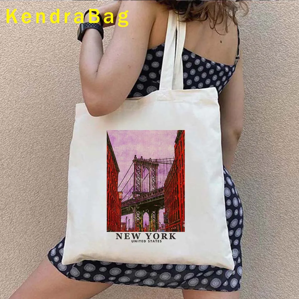 Maldives Singapore Munich New York Santorini Vatican Venice Pisa Rome Wroclaw Architectural Painting Canvas Tote Bag Eco Handbag