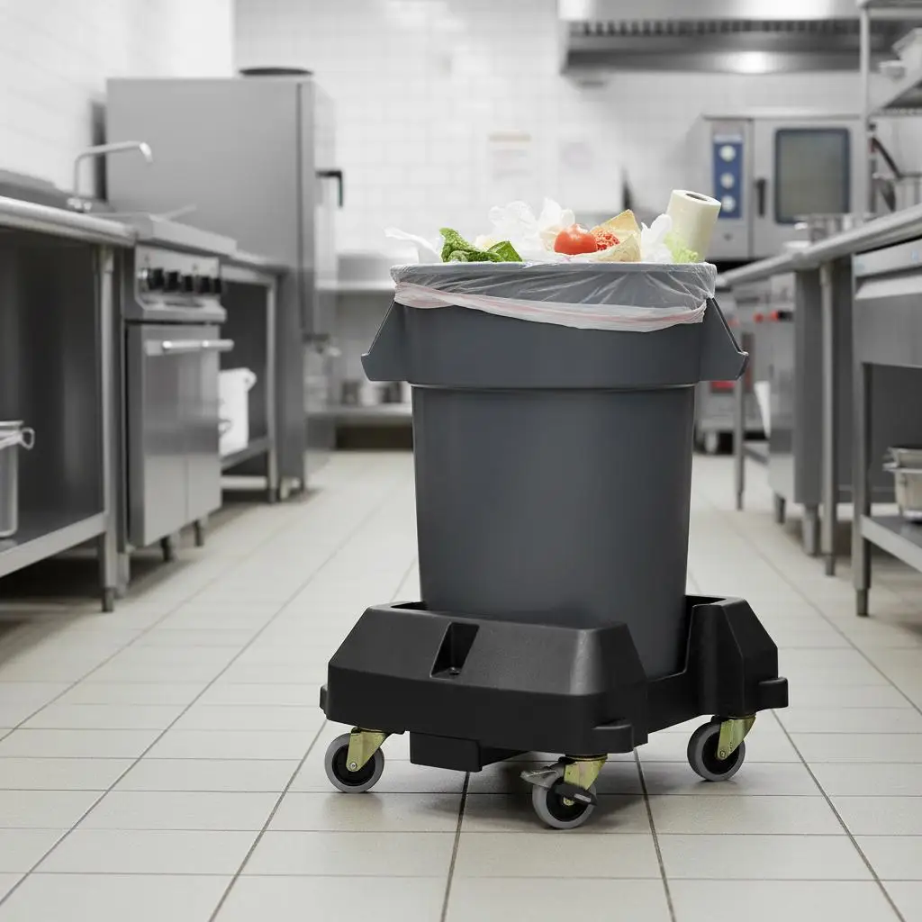 

Узкий контейнер для отходов 18x12 дюймов для ресторанов, кухонь, офисов, 4 фиксирующиеся колеса, грузоподъемность 200 фунтов, прочный пластик