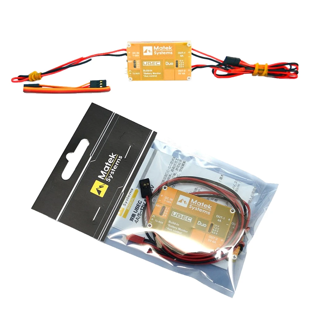 MATEK System UBEC DUO 4A 5V~12V Two output channel For RC Quadcopter Airplane Multicopter