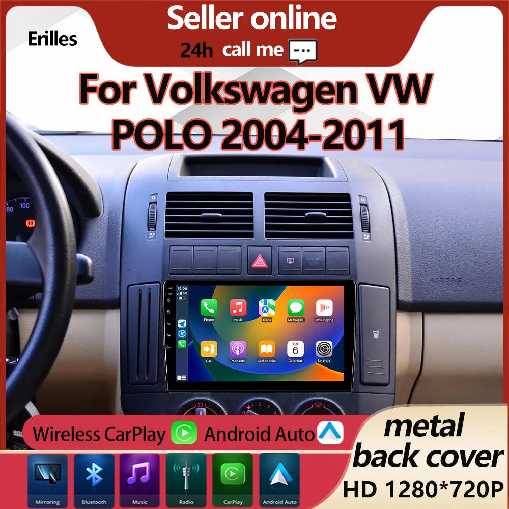 Radio Modify For Volkswagen VW POLO 2004-2011 Wireless Carplay Car Multimedia Player Upgrade Touch Screen Android Auto Car Play