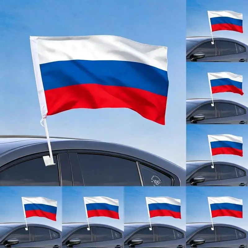Hand Held Russia President Stick Flag 30x45cm Waterproof Cloth 1Pcs National Flag for Outdoor Sports Match Fans Supplies