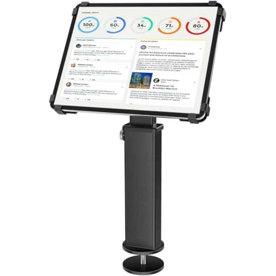 

iPad Desk Grommet Mount Adjustable Tablet Desk Mount with 360 Rotation 180 Tilt Fits 9.7-13 Tablets Anti-Theft iPad Stand Heavy