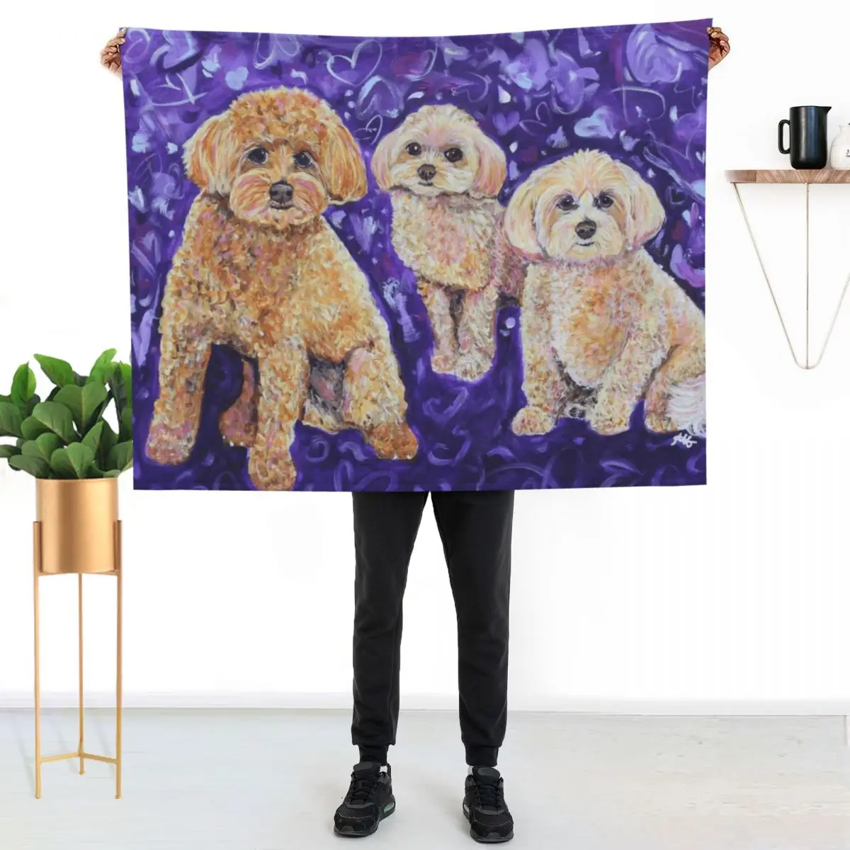 Three Poodle Pack Throw Blanket Luxury Throw Thins bed plaid Luxury St warm for winter Sofa Quilt Blankets