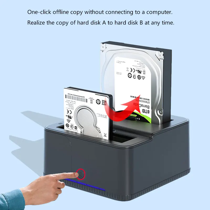 Estação de acoplamento de disco rígido USB 3.0 para gabinete SATA HDD e SSD de 2,5/3,5 polegadas - Estação de acoplamento HDD