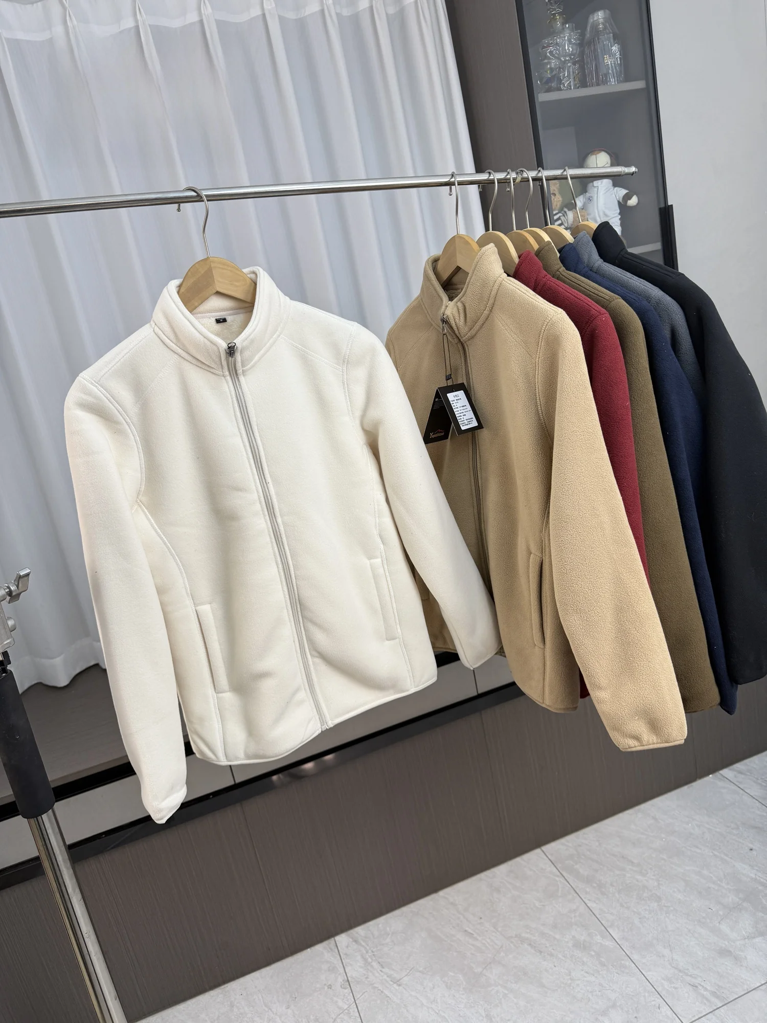 

Thiened Fce Casual Jaet Men's Autumn Winter Warm Windproof Stand Collar Lightweight Coat Stand Fit Faion Urban Sle