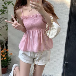 2024 New Solid Color Fashion Women Hotsweet Basics Backless Casual Y2k Camis Sexy Clothes Elegant Top