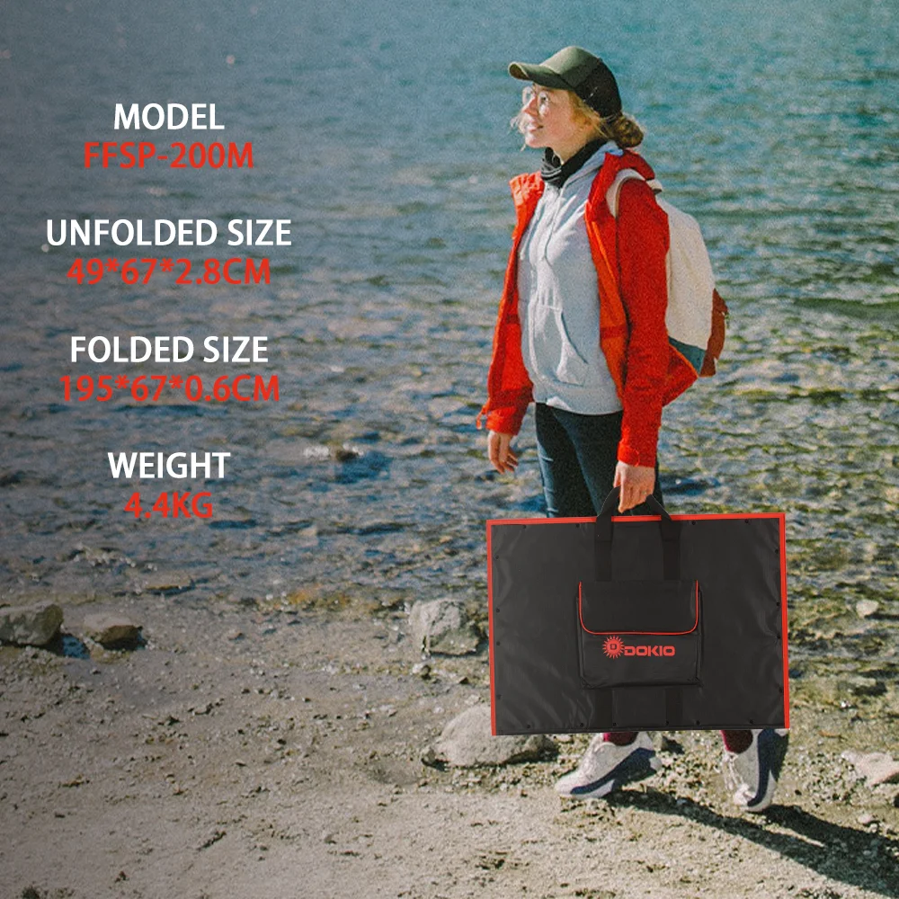 Dokio 18V 200W pannello solare flessibile pieghevole pannello solare portatile Set 20A Controller Kit cella solare per barche/campeggio esterno