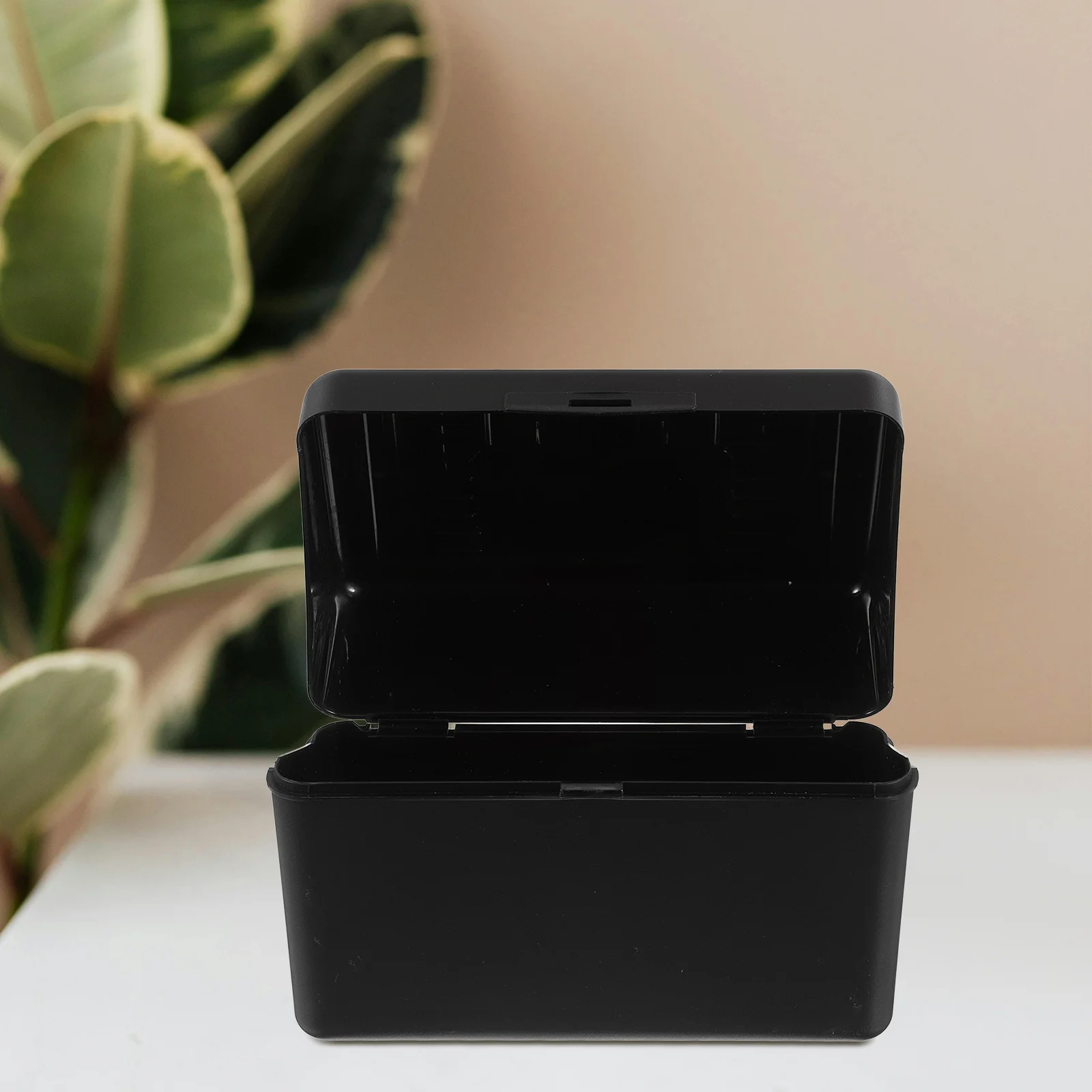 1 Set Desktop Notecard Storage Box 5.7X3.5X3.1Inch Plastic Index Card Organizer With Locking Lid Compact Flashcard Holder For