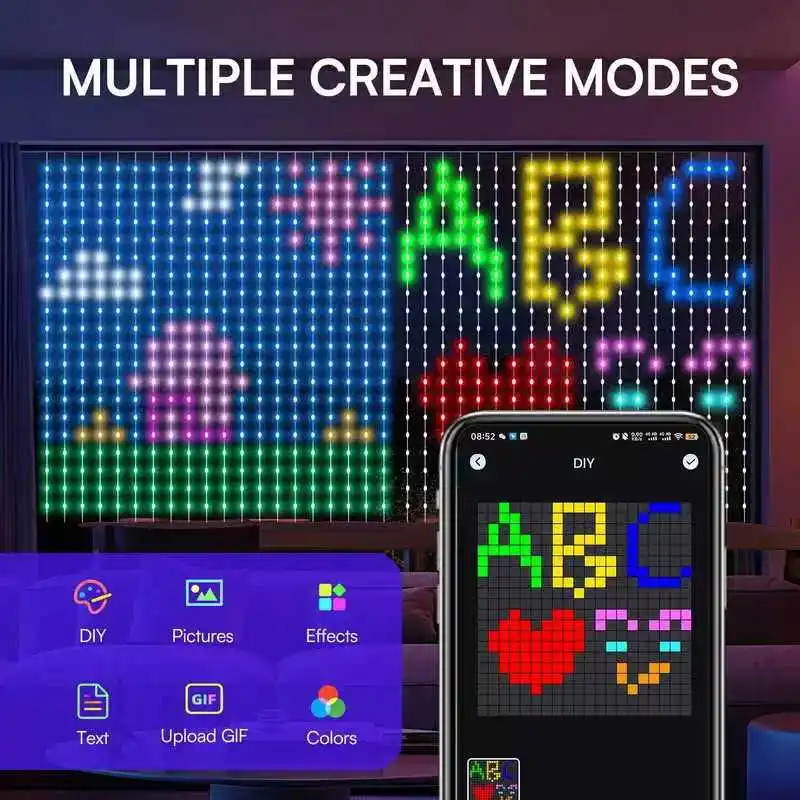 Luzes de natal bluetooth 400 led rgbic festa luzes da corda usb 5v luzes de fadas à prova dwaterproof água guirlanda adequado para eventos de casamento