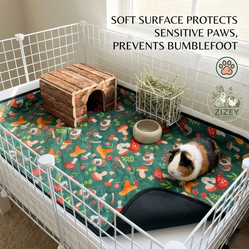 Waschbare Hamstermatte, Rutschfeste Kaninchen-Käfigunterlage, Verhindert Bumblefoot bei Meerschweinchen, Igel und Chinchilla – Detail 1