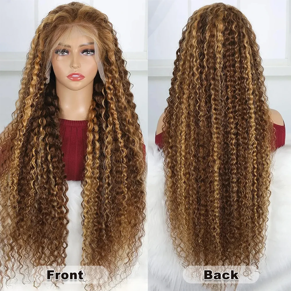 شعر مستعار أمامي مموج بعمق مع تسليط الضوء ، شعر بشري ، دانتيل بني أمامي ، شعر مستعار بدون لاصق ، جاهز للارتداء ، 13 × 6 عالي الدقة