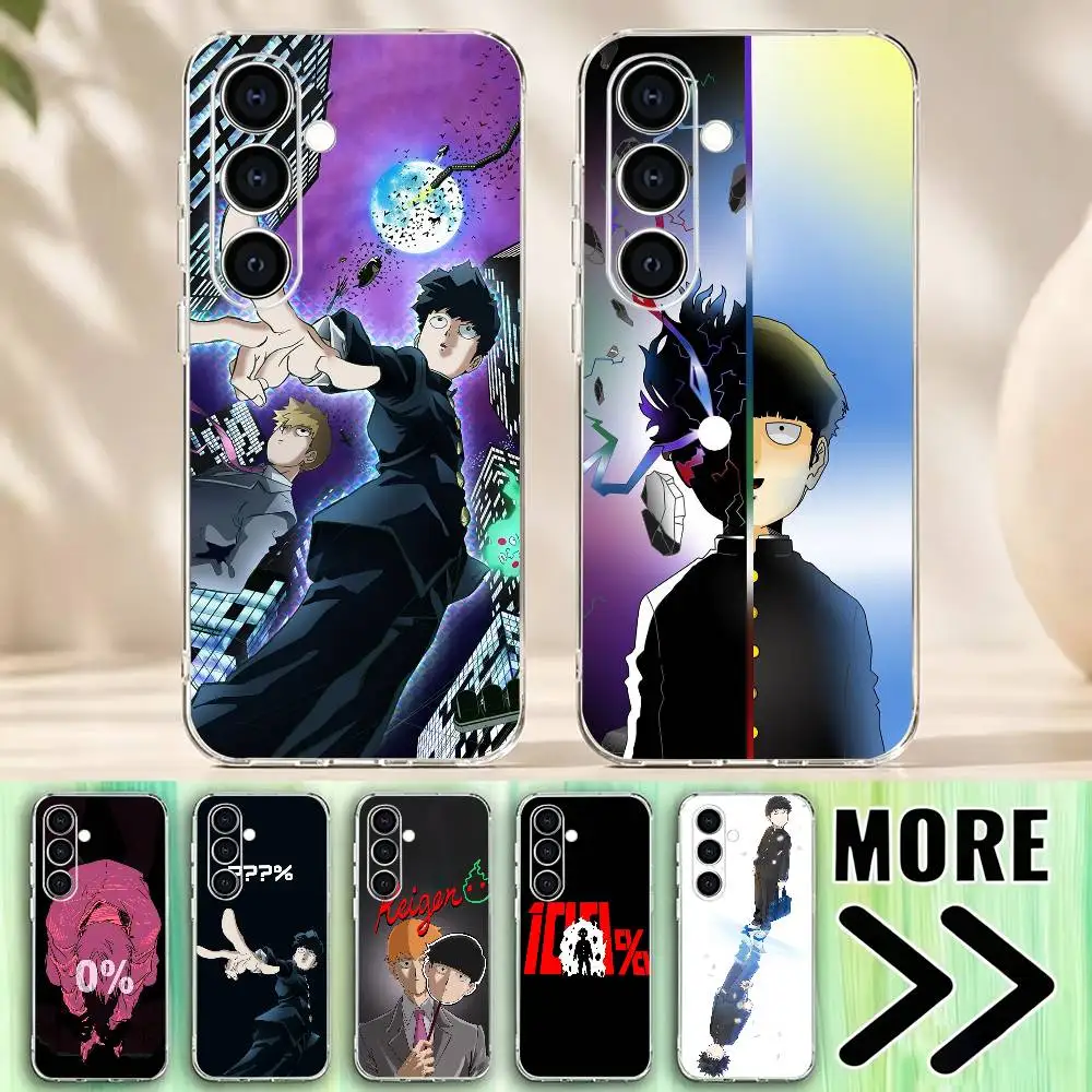 Badass Anime N-Mob Psycho 100 Phone Case Transparent Soft Case For Samsung A73,A72,A71,A70,A51,A52,A53