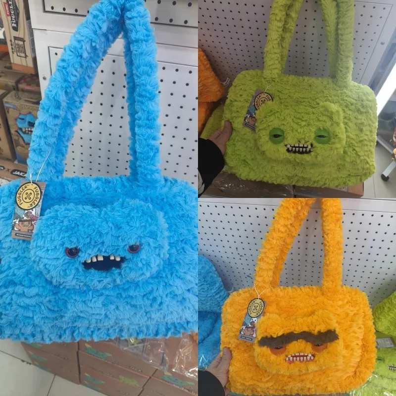 

Fuggler Fuggler Neon Green Plush Tote Shoulder Bag Cute Cartoon Monster Doll Handbag Large Capacity For Daily Casual Use
